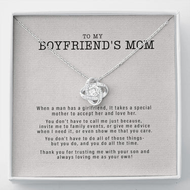 Meaningful Quote Boyfriend's Mom Gift, To My Boyfriends Mom Necklace, For My Boyfriend's Mom on Mother's Day, Birthday Gift for Boyfriends Mom On Christmas, Birthday